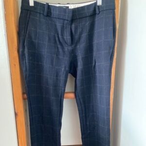 Theory stretch work pants, Navy with a windowpane print, sz 4